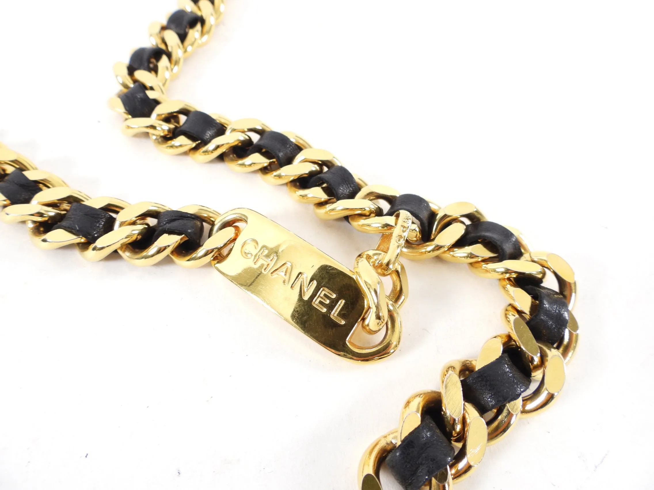 Chanel Vintage 1990’s Single Braided Medallion Chain Belt