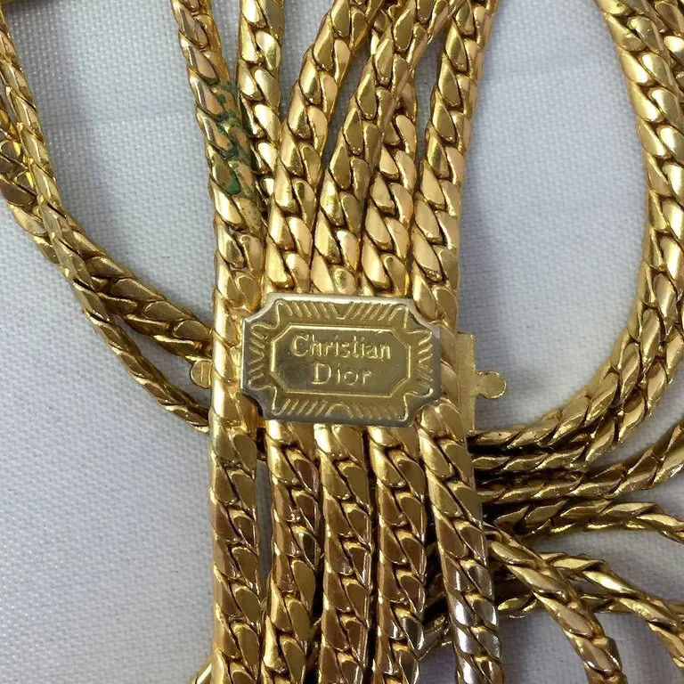 Christian Dior Multi-Strain Gold Tone Rope Chain belt