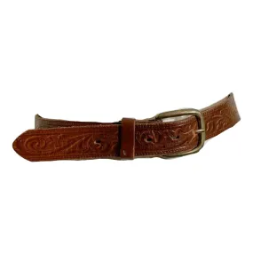 Classic Tooled Mexican Leather Belt circa 1950s