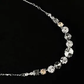 Clear and Rose Pink Multi-Crystal Adjustable Silver Necklace, Jules - Sorrelli