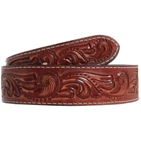 CLEARANCE - Cognac Vintage Tooled Belt - B832