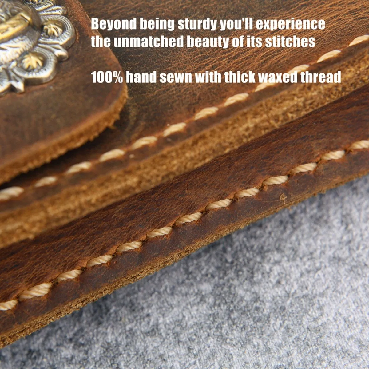 Cowhide knife sheath with belt loop for buck 110 CIVIVI mini Praxis knife
