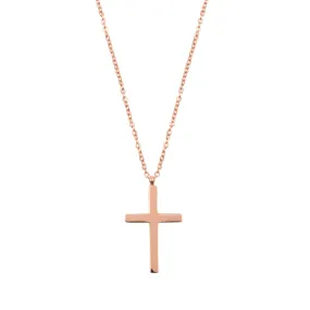 Cross Pendant Necklace Rose Gold