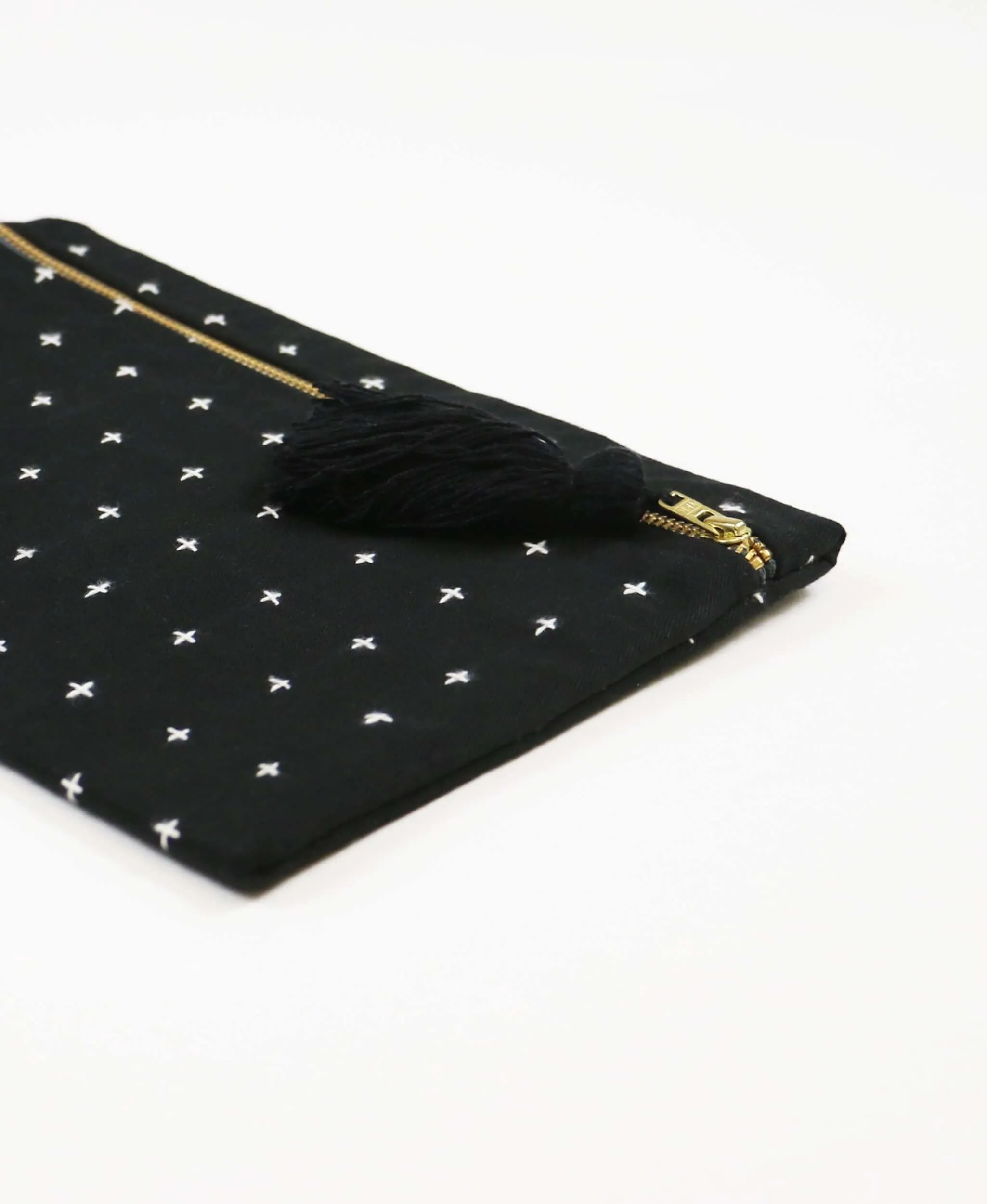 Cross-Stitch Pouch - Charcoal