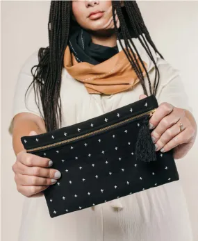 Cross-Stitch Pouch - Charcoal