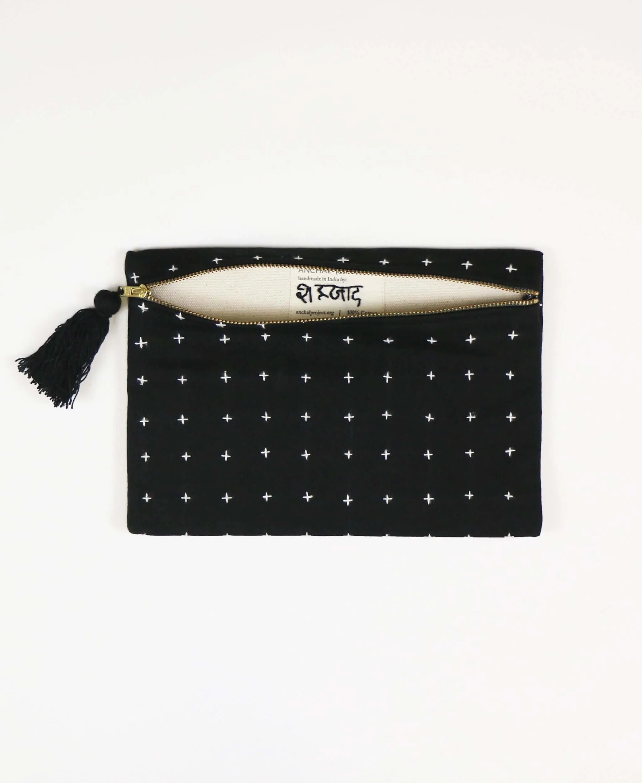 Cross-Stitch Pouch - Charcoal