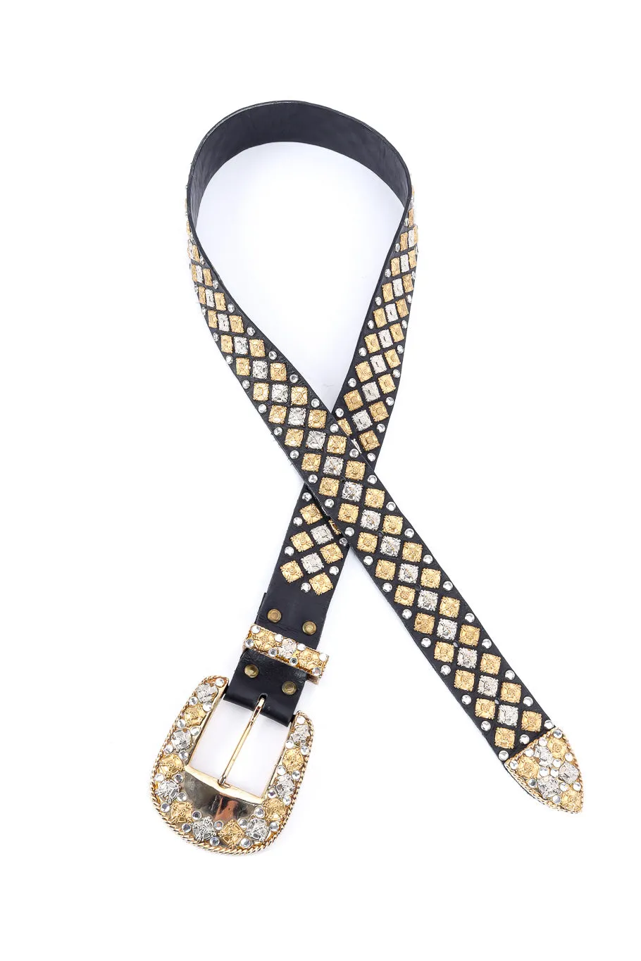 Crystal Studded Leather Belt