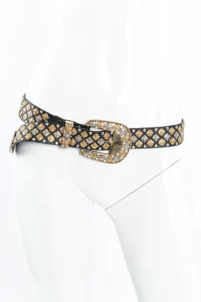 Crystal Studded Leather Belt