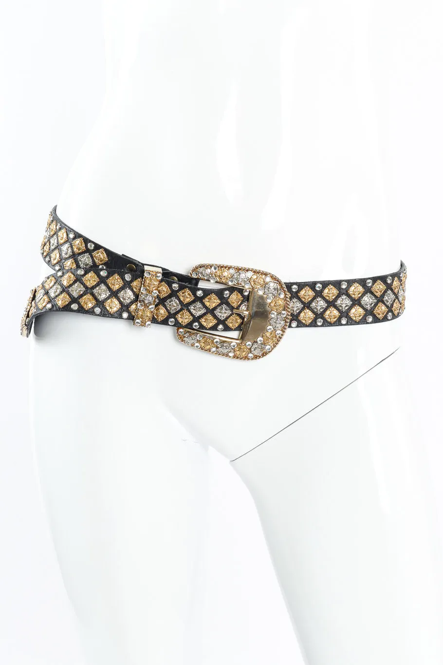 Crystal Studded Leather Belt