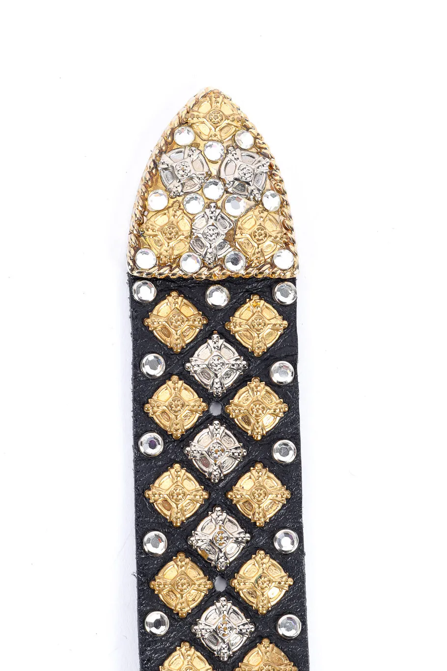 Crystal Studded Leather Belt