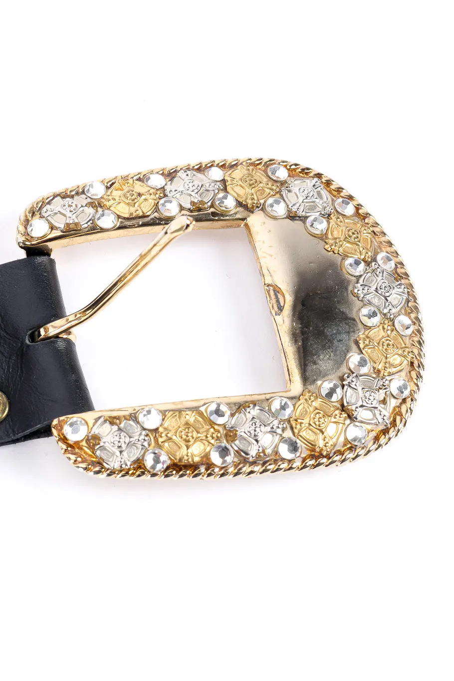 Crystal Studded Leather Belt
