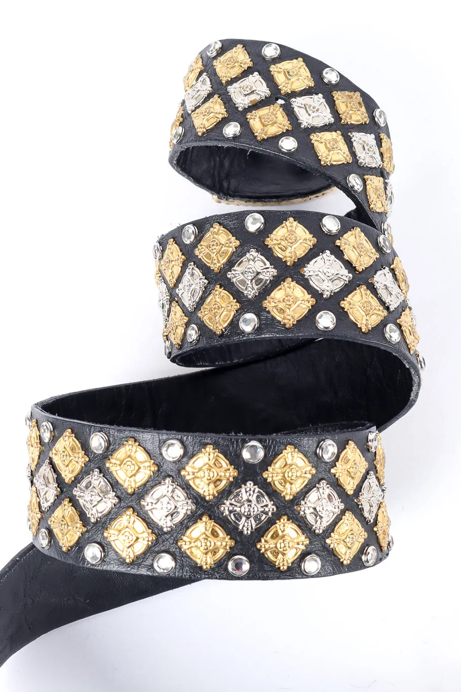 Crystal Studded Leather Belt