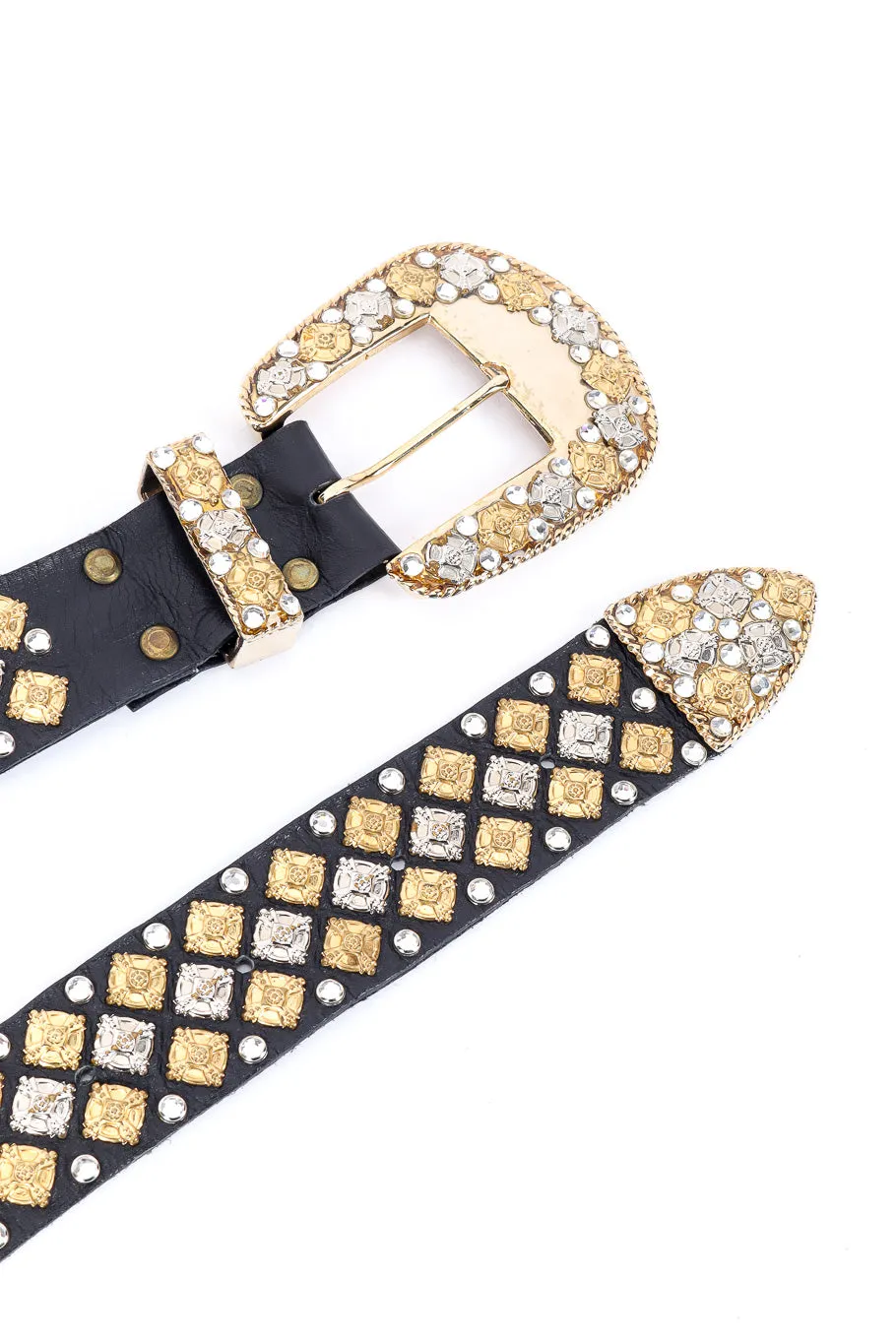 Crystal Studded Leather Belt