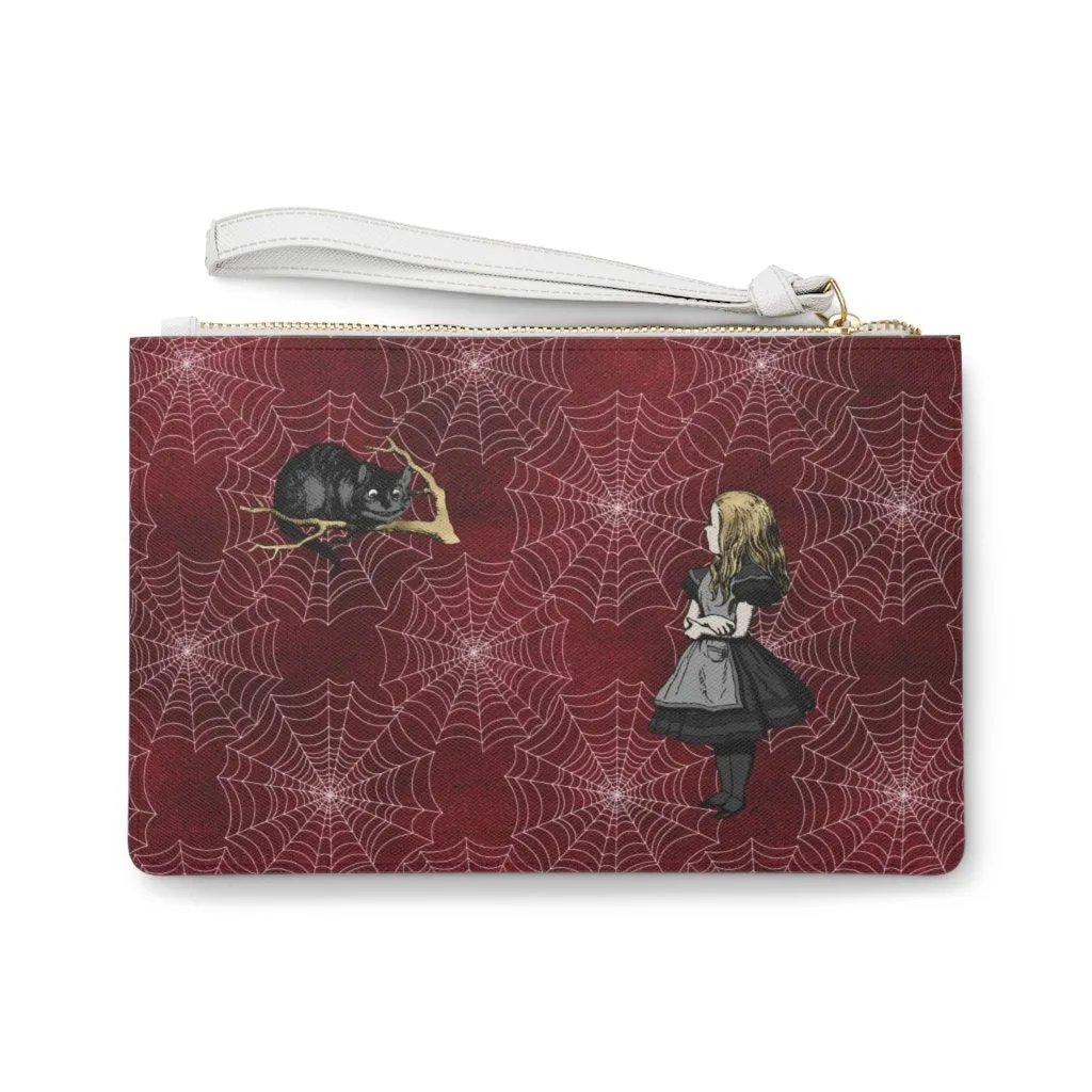 Custom Clutch Purse - Alice in Wonderland Gift # 101 Gray Series | Gift Idea, Birthday Gift, Women's Clutch Purse, Vegan Leather