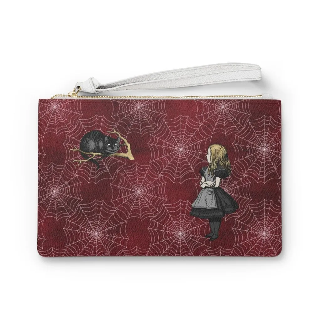 Custom Clutch Purse - Alice in Wonderland Gift # 101 Gray Series | Gift Idea, Birthday Gift, Women's Clutch Purse, Vegan Leather