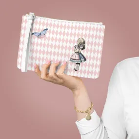 Custom Clutch Purse - Alice in Wonderland Gift # 102 Blue Series | Gift Idea, Birthday Gift, Women's Clutch Purse, Vegan Leather