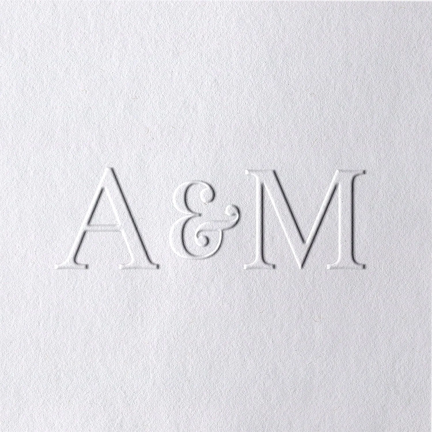 Custom Cursive Ampersand Initials Minimalist Wedding Embosser