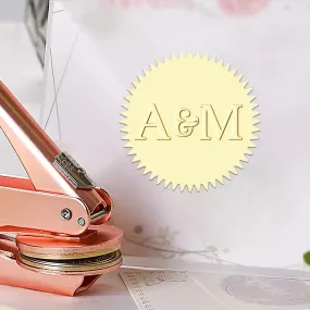 Custom Cursive Ampersand Initials Minimalist Wedding Embosser