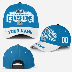 Custom Detroit American Football 2024 NFC North Division  Champions Classic Hat Cap, Division Champs Custom Classic Hat Cap