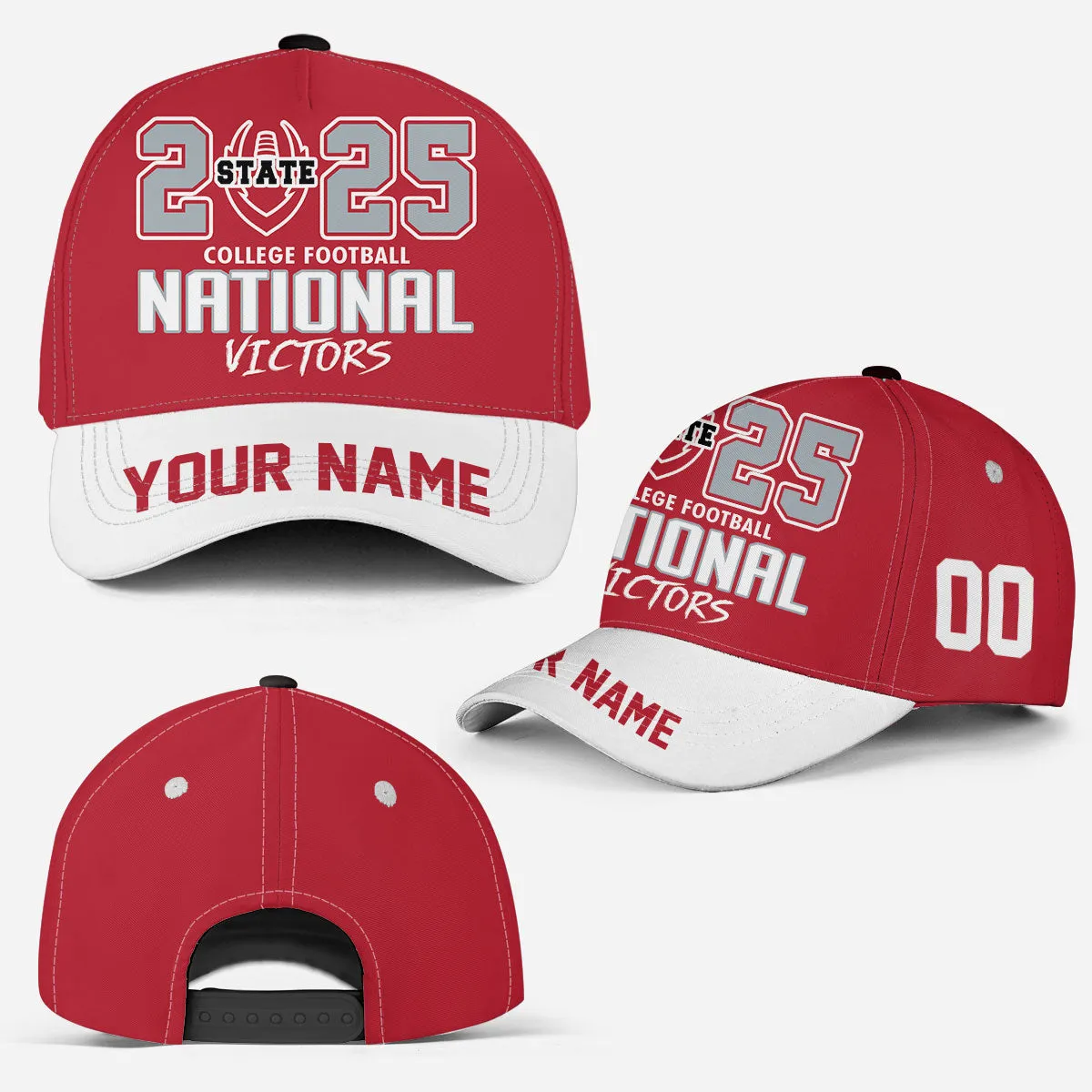 Custom Go Bucks 2025 College Football Victors Snapback Hat Cap, National Winner Cap, 2025 Champions Columbus Ohio Custom Snapback Hat Cap