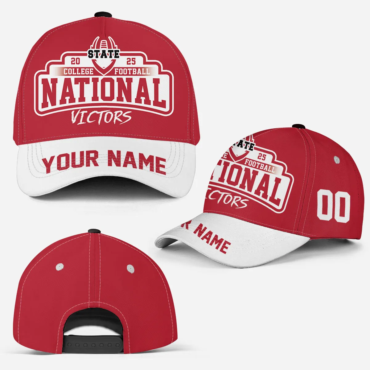 Custom Go Bucks 2025 College Football Victors Snapback Hat Cap, National Winner Cap, 2025 Champions Columbus Ohio Custom Snapback Hat Cap