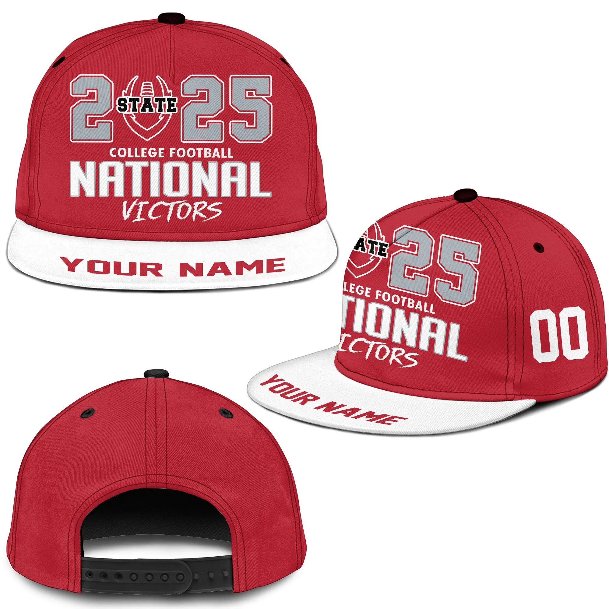 Custom Go Bucks 2025 College Football Victors Snapback Hat Cap, National Winner Cap, 2025 Champions Columbus Ohio Custom Snapback Hat Cap