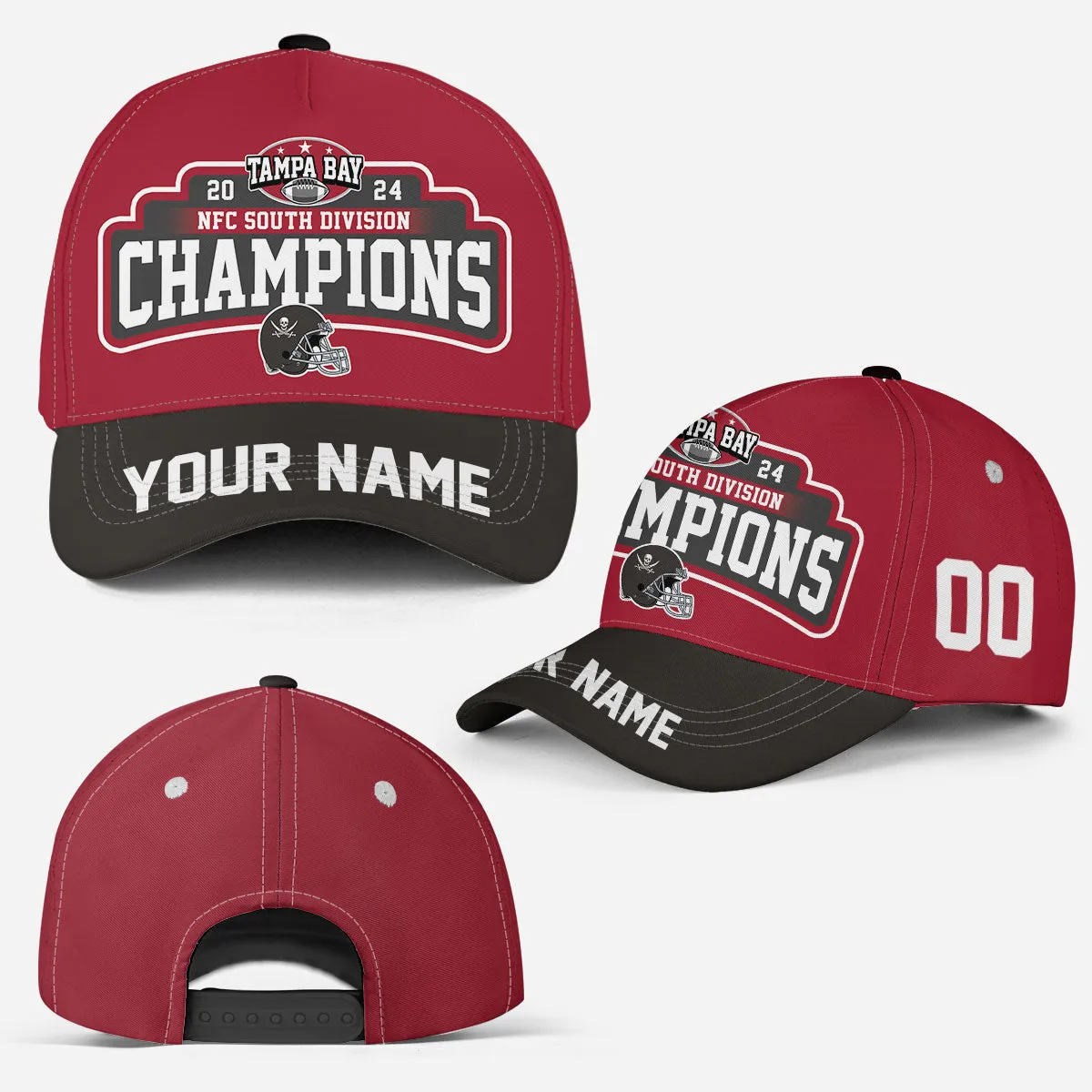 Custom Tampa Bay American Football 2024 NFC South Division Champions Snapback Hat Cap, 2024 Tampa Bay Division Champs Custom Snapback Hat Cap