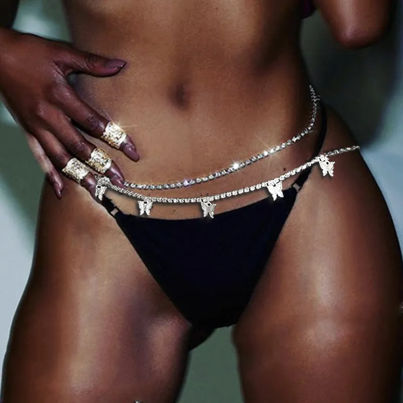Diamond Butterfly Rhinestone Belt