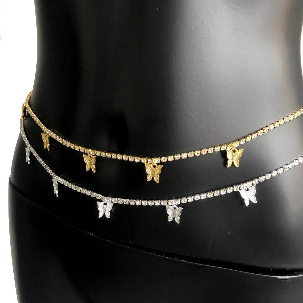 Diamond Butterfly Rhinestone Belt