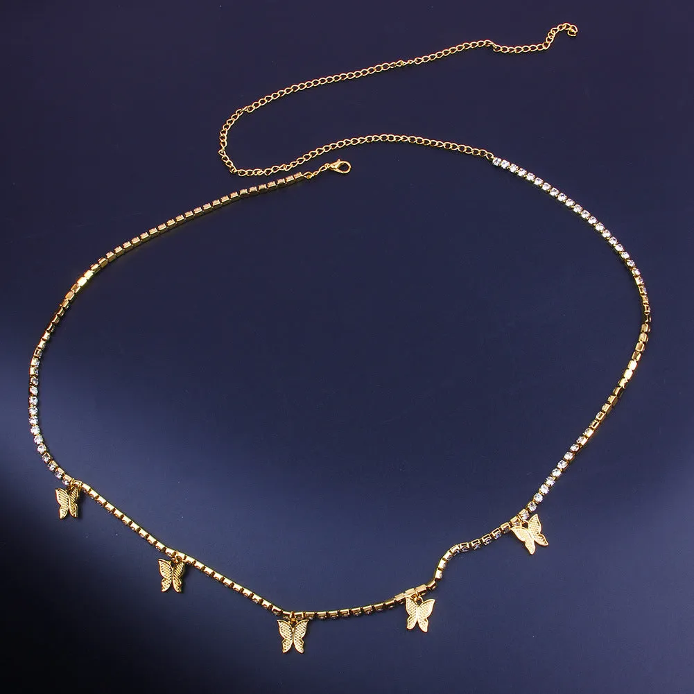 Diamond Butterfly Rhinestone Belt