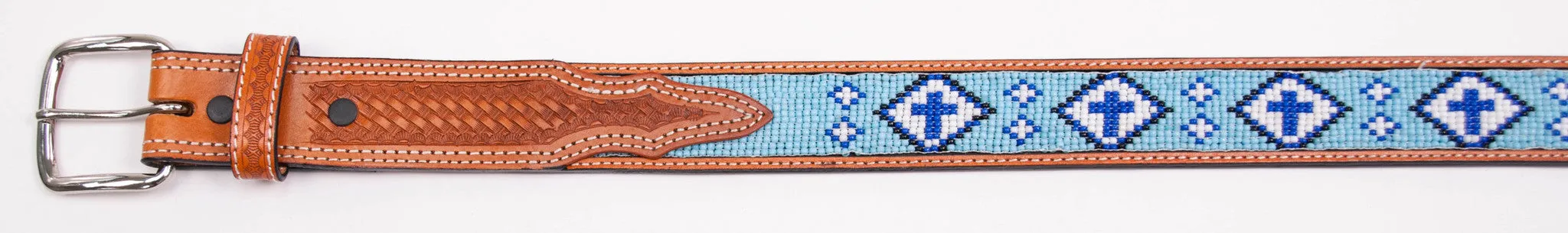 DIAMOND CROSSES HAND BEADED KIDS BELT
