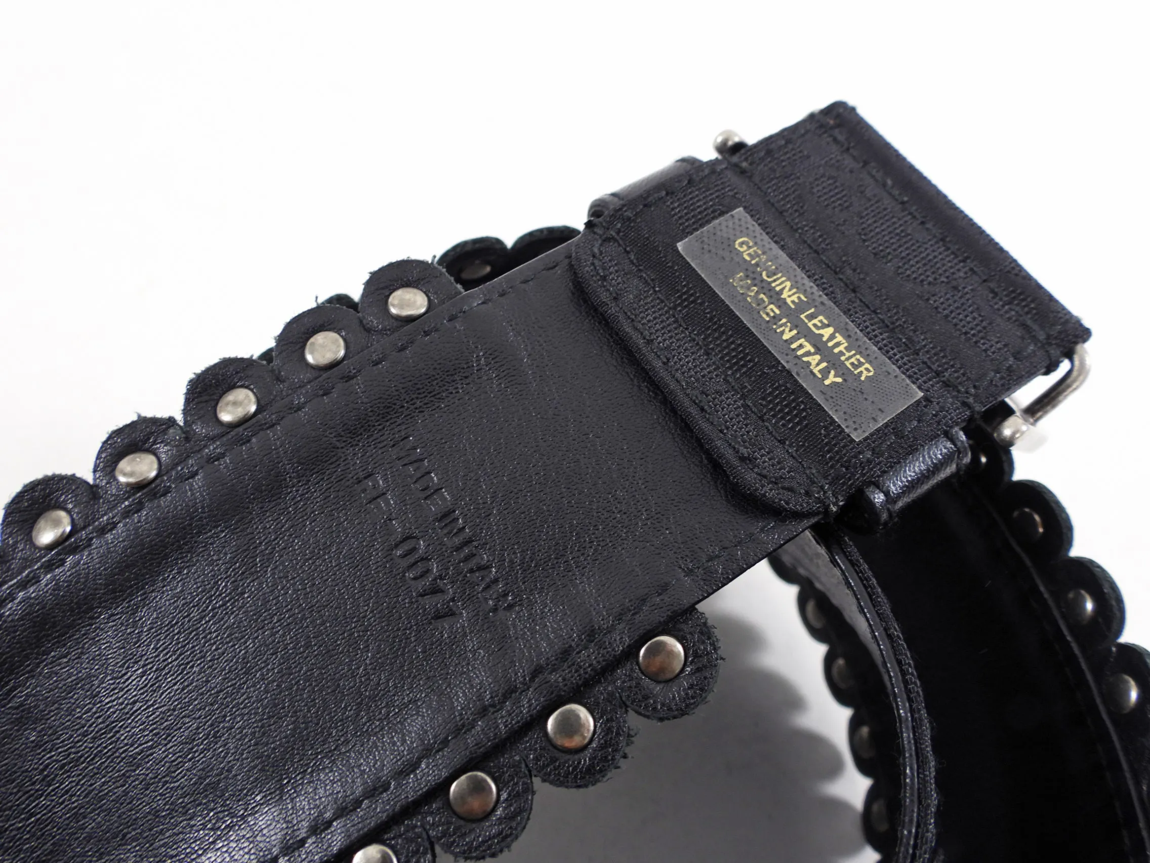 Dior Vintage 2000's Wide Oblique Studded D Belt - 31-35"