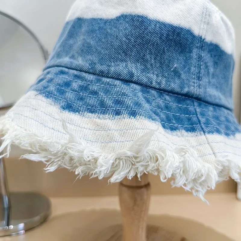 Distressed Denim Bucket Hat