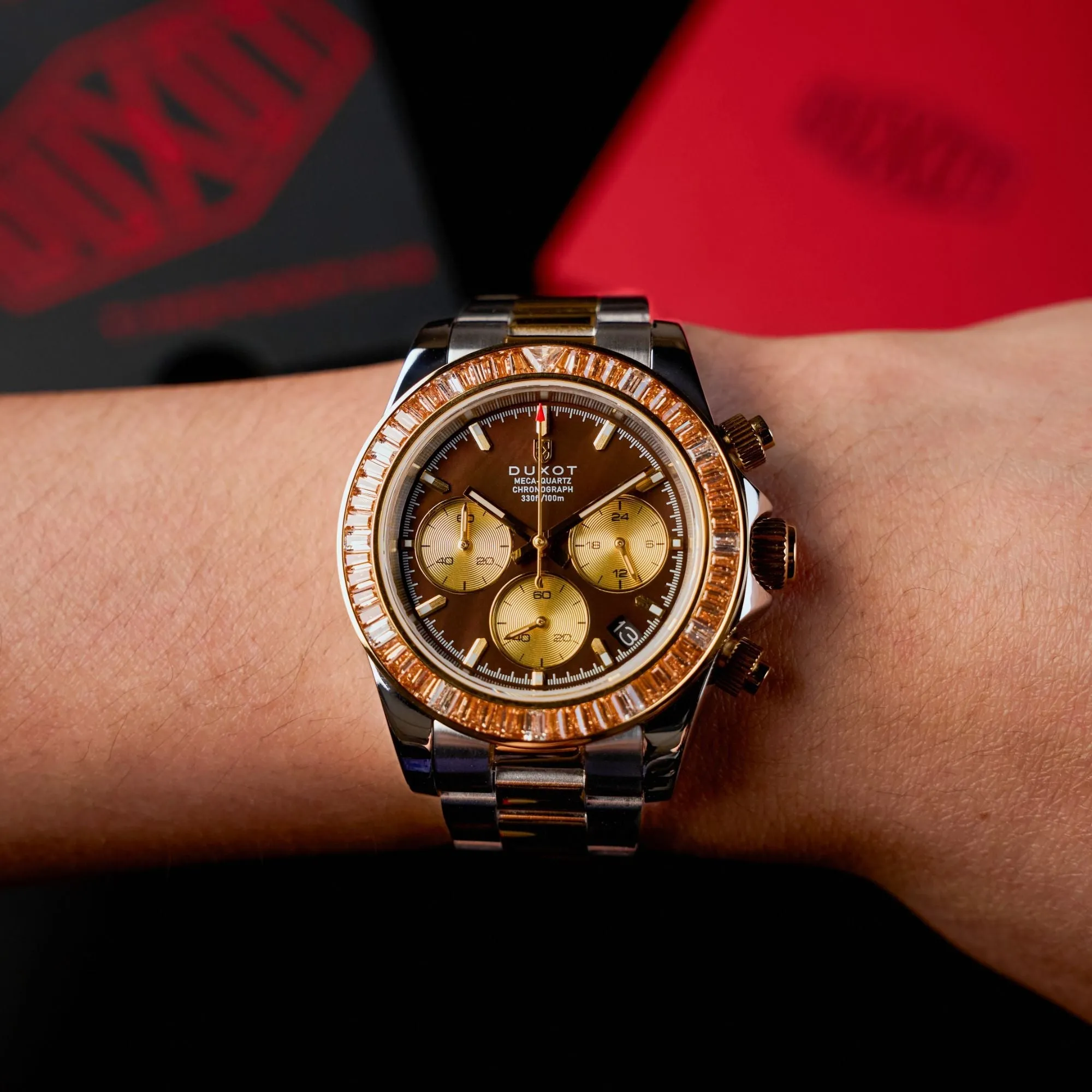 Duxot Accelero Rainbow Chronograph Pearl Brown Watch  DX-2064-77