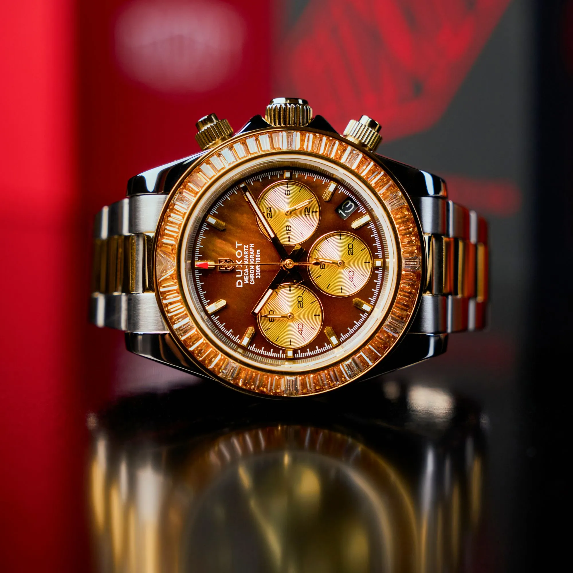 Duxot Accelero Rainbow Chronograph Pearl Brown Watch  DX-2064-77