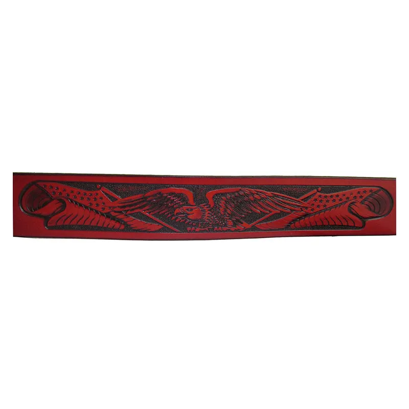 Eagle Totem Copper Smooth Buckle Men Vintage Style Leather Belt
