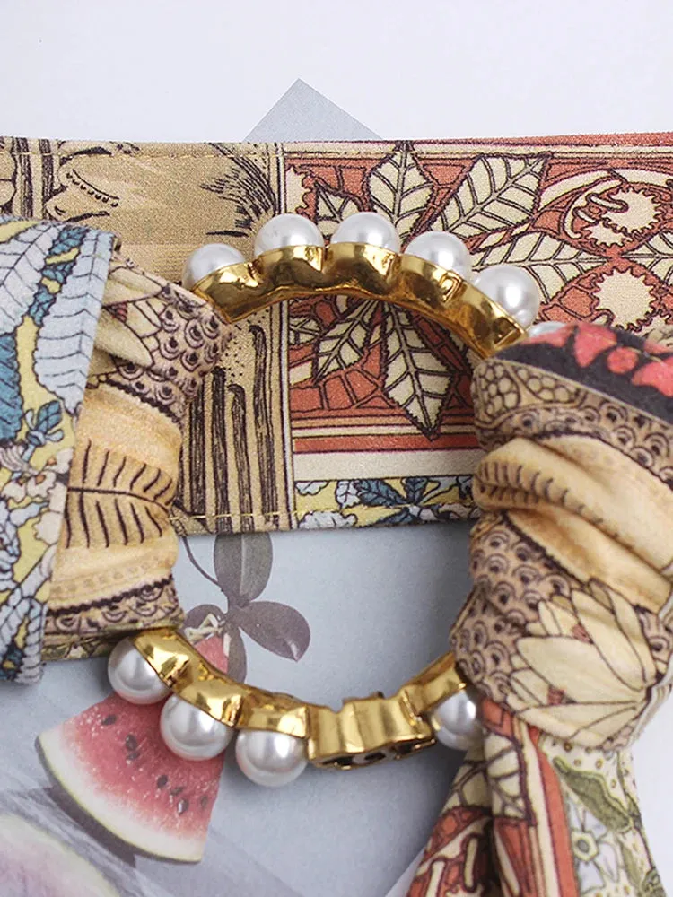 Elegant Vintage Print Cummerbunds Sash Belt