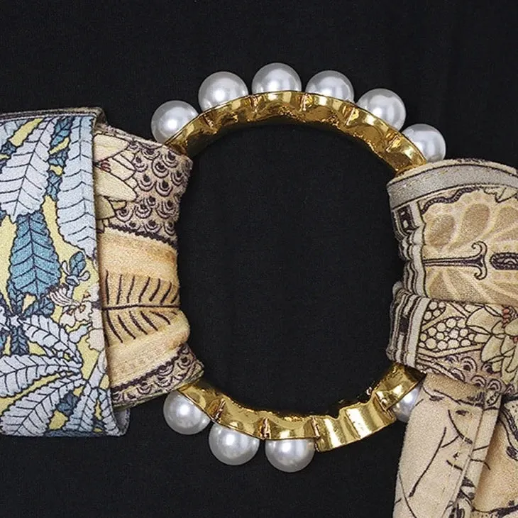 Elegant Vintage Print Cummerbunds Sash Belt