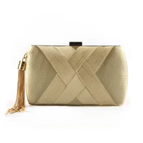 Evening Clutches Bag Satin Wedding Party Evening Bag Tassel Pendant