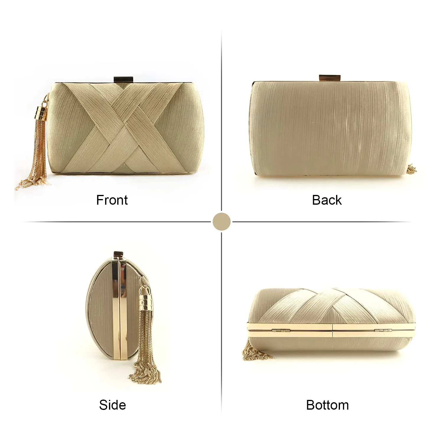 Evening Clutches Bag Satin Wedding Party Evening Bag Tassel Pendant
