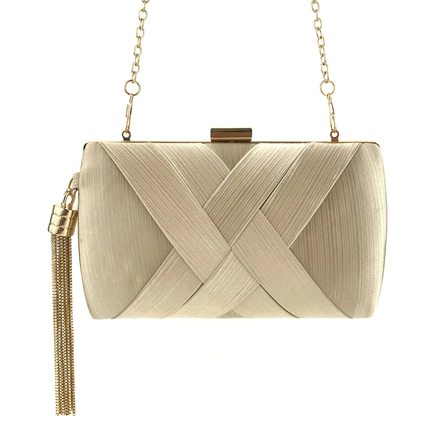Evening Clutches Bag Satin Wedding Party Evening Bag Tassel Pendant