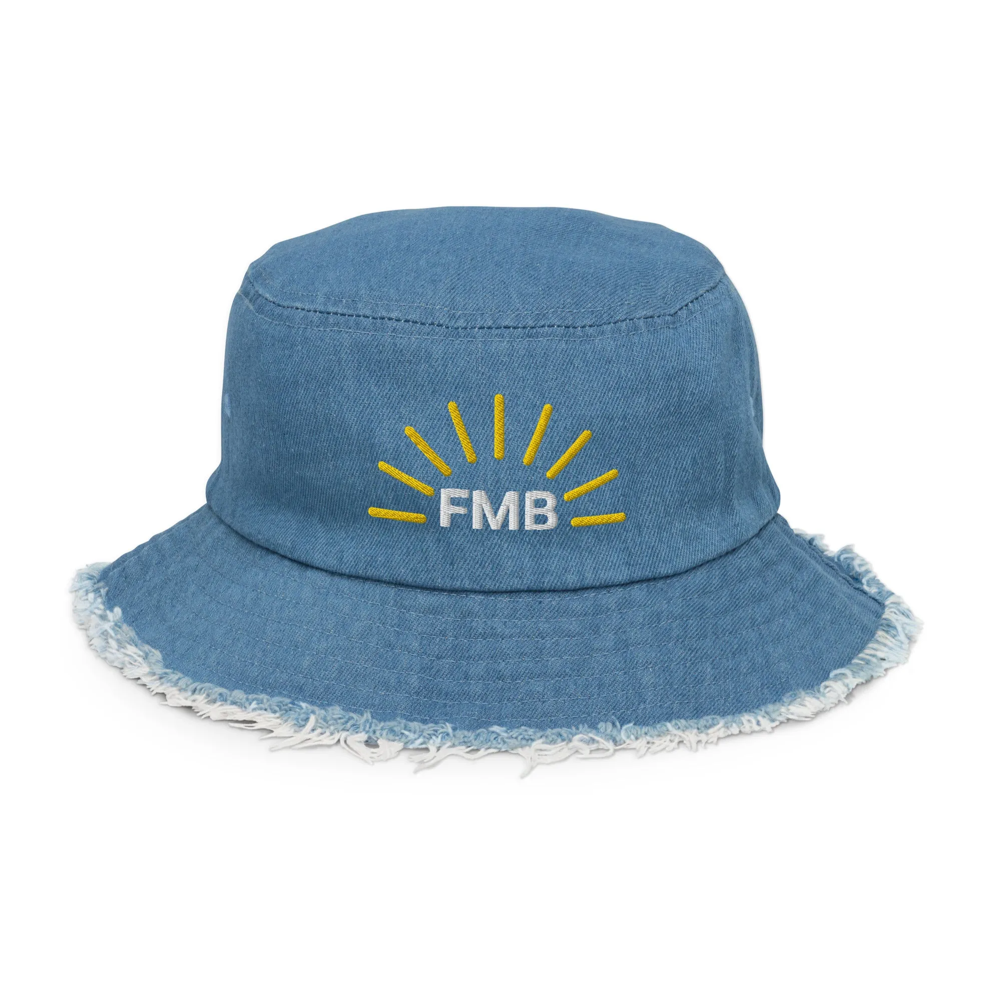 FORT MYERS BEACH "FMB" - Florida Distressed denim bucket hat