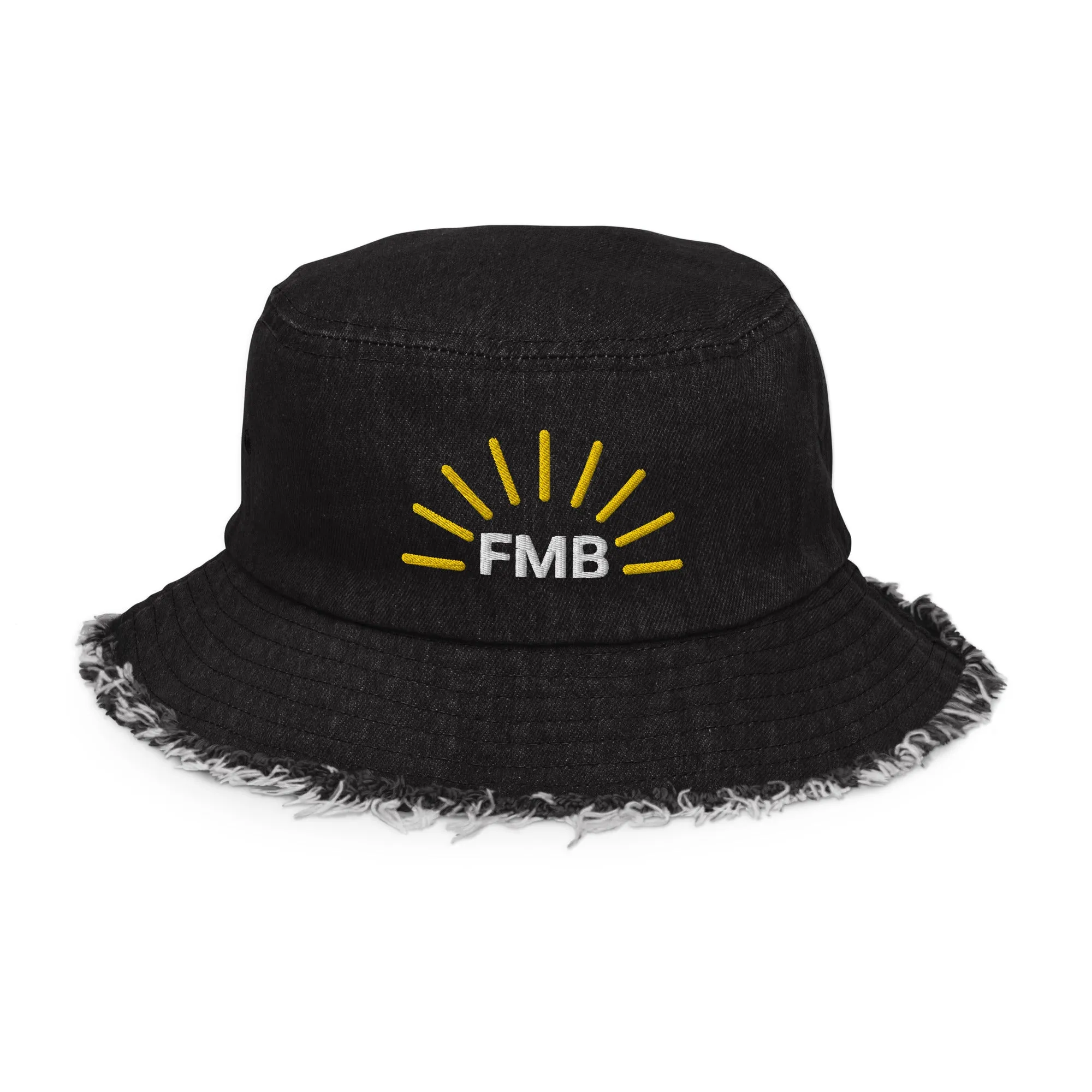 FORT MYERS BEACH "FMB" - Florida Distressed denim bucket hat