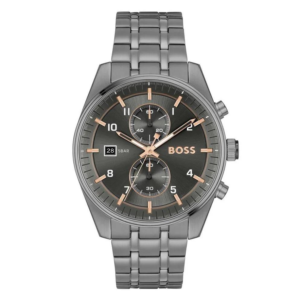 Gents BOSS Skytraveller Stainless Steel Chronograph Quartz Watch