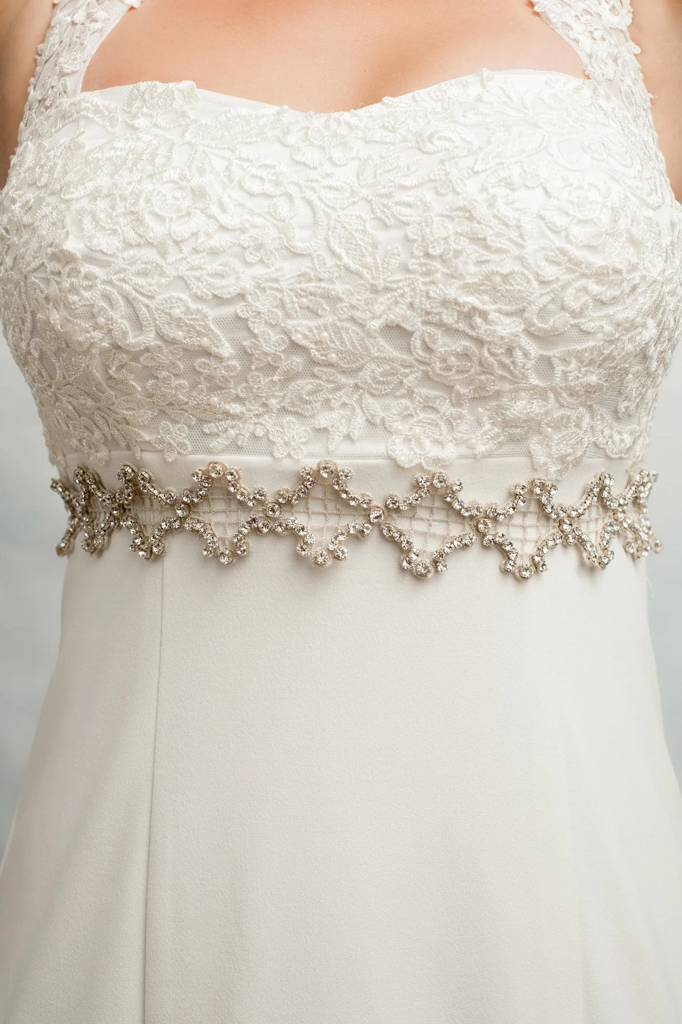 Geometric beaded wedding sash SB170690
