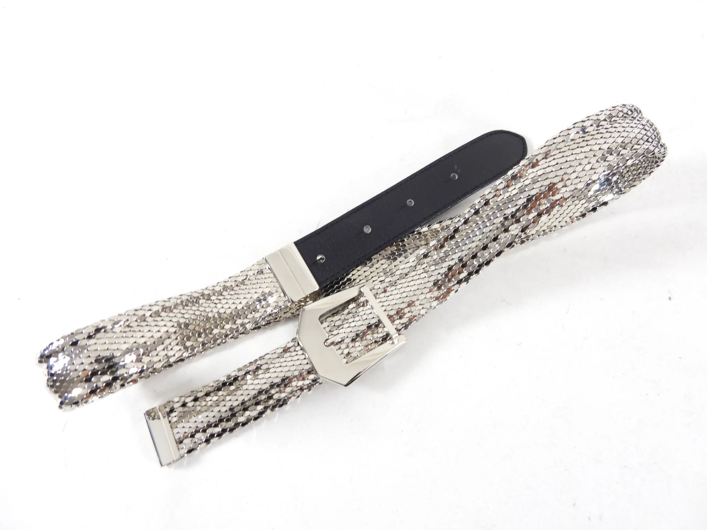 Gianni Versace Vintage 1990's Silver Mesh Belt - 30-33"