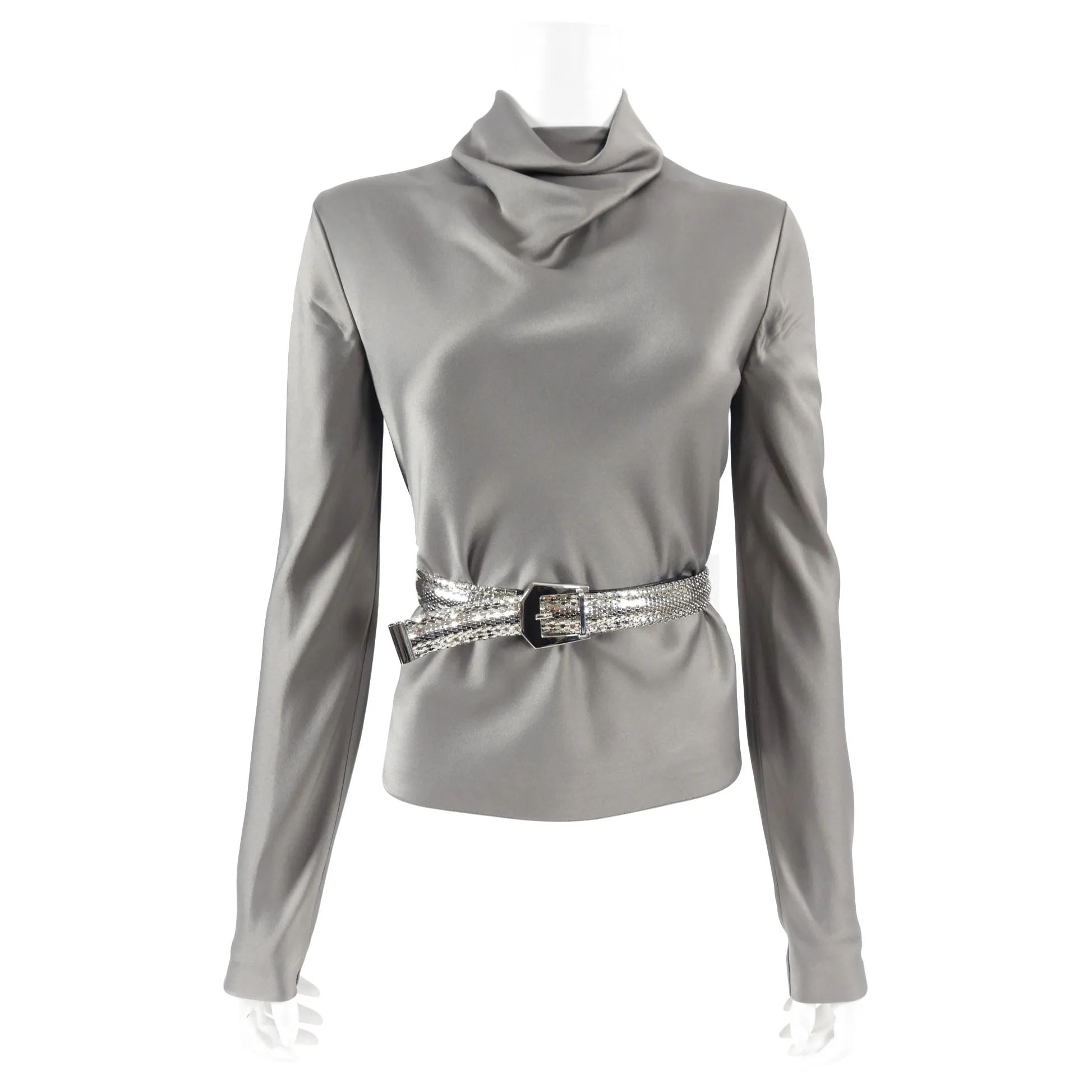Gianni Versace Vintage 1990's Silver Mesh Belt - 30-33"