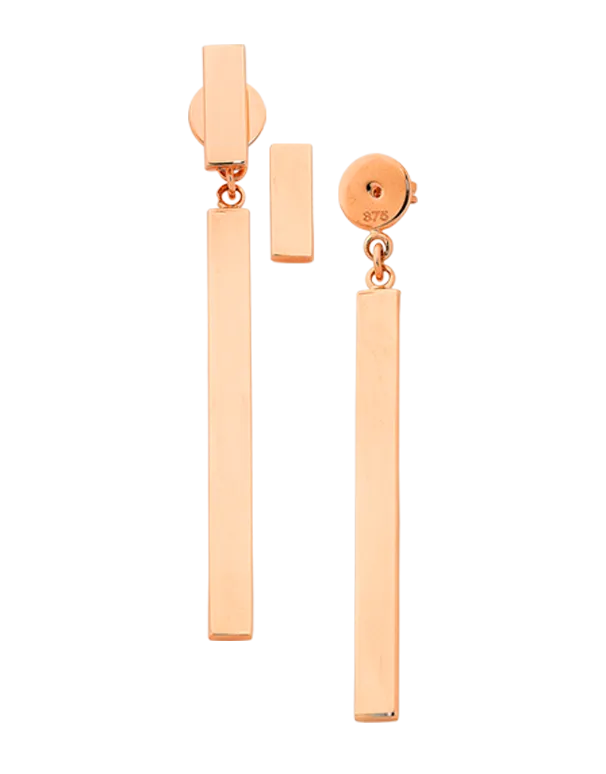 Gold Earrings - 9ct Rose Gold Drop Earrings - 769297