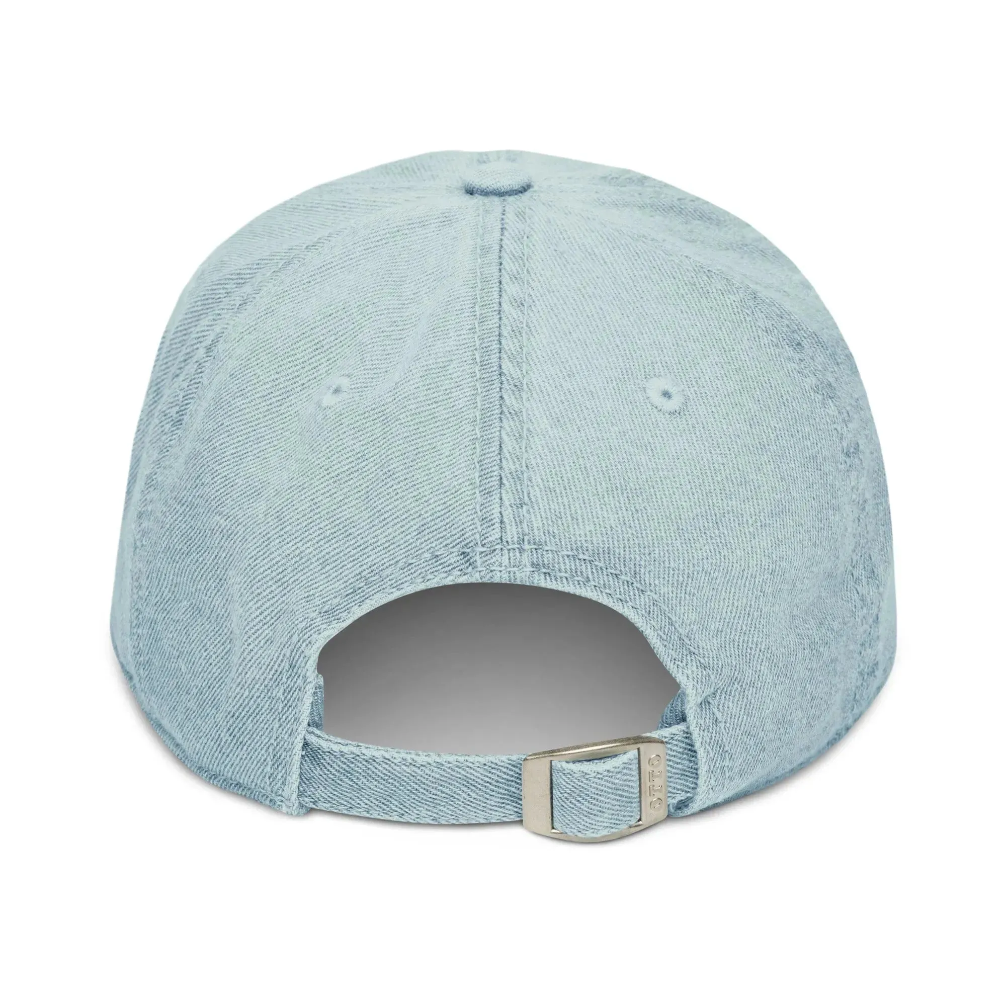 Greek Evil Eye Embroidered Denim Dad Hat