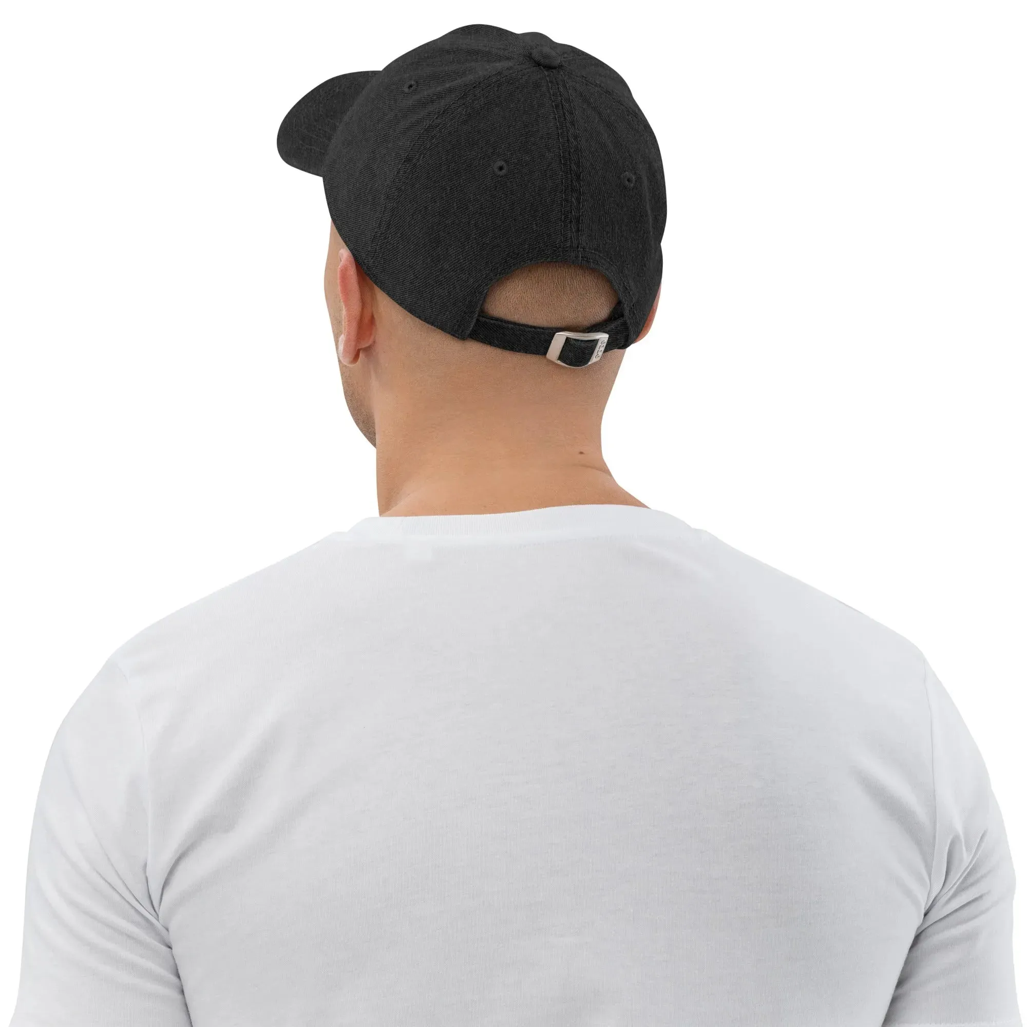 Greek Evil Eye Embroidered Denim Dad Hat
